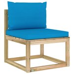 Vidaxl salon de jardin 8 pièces avec coussins bois de pin imprégné