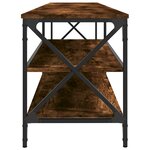 vidaXL Meuble TV chêne fumé 200x40x50 cm bois d'ingénierie et métal