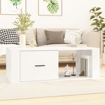vidaXL Table basse Blanc 100x50 5x35 cm Bois d'ingénierie