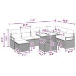 vidaXL Ensemble de canapé de jardin 9 Pièces Marron Poly rotin