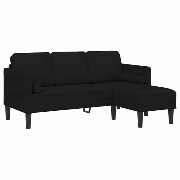 vidaXL Ensemble de Canapés Noir 173 x 131 x 67 cm tissu