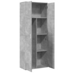 vidaXL Buffet haut gris béton 70x35x180 cm bois d'ingénierie