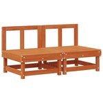 vidaXL Sofa de jardin milieu Pin massif Brun Ciré