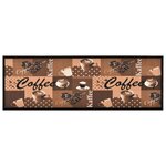 vidaXL Tapis de sol de cuisine lavable Marron café 45x150 cm