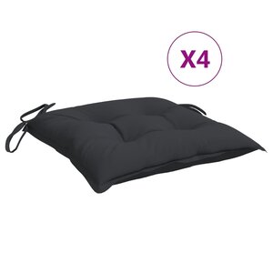 vidaXL Coussins de chaise 4 Pièces noir 40x40x7 cm tissu oxford