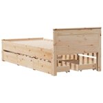 vidaXL Cadre de lit sans matelas avec tête de lit 100x200 cm bois pin