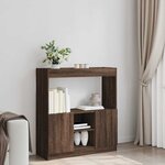 vidaXL Buffet haut chêne marron 92x33x100 cm bois d'ingénierie
