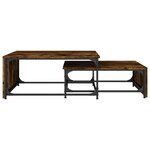 vidaXL Tables basses gigognes 2 Pièces chêne fumé bois d'ingénierie métal