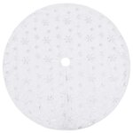 vidaXL Jupe de sapin de Noël de luxe blanche 90 cm en fausse fourrure