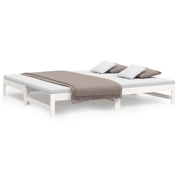 vidaXL Lit coulissant sans matelas blanc 2x(80x200)cm