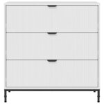 vidaXL Buffet Blanc brillant 79 5 x 33 x 82 cm Bois d'ingénierie