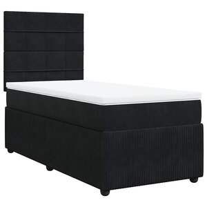 vidaXL Sommier à lattes de lit et matelas Noir 80x200 cm Velours