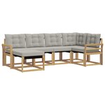 vidaXL Ensemble de canapés d'extérieur 6 Pièces Blanc et gris clair