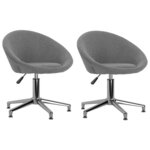 vidaXL Chaises pivotantes à manger lot de 2 gris clair tissu