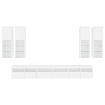 vidaXL Ensemble de meubles TV muraux 7 Pièces avec lumières LED blanc