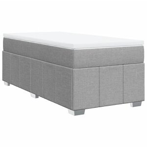vidaXL Sommier à lattes de lit et matelas Gris clair 90x190 cm Tissu