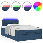 vidaXL Lit ottoman avec matelas et LED bleu 120x190 cm tissu