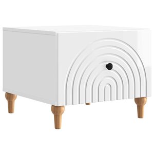 vidaXL Table basse Blanc brillant 49 x 50 x 40 cm Bois d'ingénierie