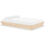 vidaXL Cadre de lit bois massif 120x190 cm petit double