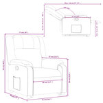 vidaXL Fauteuil inclinable Gris foncé Tissu