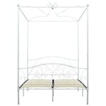 vidaXL Cadre de lit à baldaquin Blanc Métal 120 x 200 cm