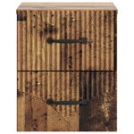 vidaXL Cabinet de chevet mural 2 Pièces Bois ancien 34 5 x 33 x 40 cm