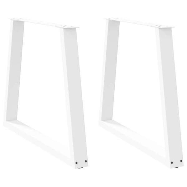 vidaXL Pieds de table à manger en forme de V 2 pièces blanc 70 x (72-73 3) cm acier