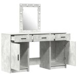 vidaXL Table de Toilette 3 Pièces Gris 50 x 41 x 135 cm Bois d'ingénierie
