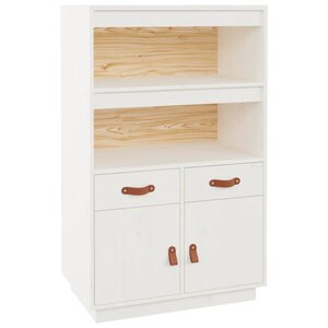 vidaXL Buffet haut Blanc 67x40x108 5 cm Bois massif de pin