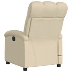 vidaXL Fauteuil inclinable de massage crème tissu