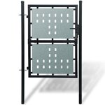vidaXL Portail simple de clôture Noir 100x175 cm