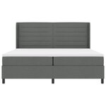 vidaXL Lit à ressort LED avec matelas Gris foncé 200 x 200 cm tissu