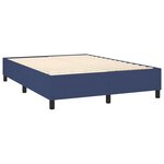 vidaXL Sommier à lattes de lit et matelas et LED Bleu 140x200 cm Tissu