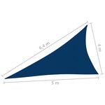 vidaXL Voile de parasol Tissu Oxford triangulaire 4x5x6 4 m Bleu