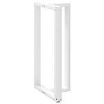 vidaXL Pieds de table de bar en T  2 pièces  blanc  60 x 35 x (110-111) cm  acier
