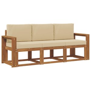 vidaXL Ensemble de canapés d'extérieur 3 Pièces Naturel et Beige