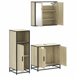 vidaXL Ensemble de meubles de salle de bain 3 Pièces chêne sonoma