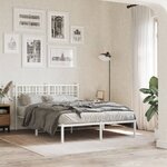 vidaXL Tête de lit métal blanc 137 cm