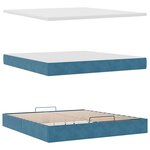 VidaXL Cadre de lit ottoman avec matelas bleu foncé 180x200 cm velours