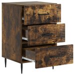vidaXL Cabinet de chevet avec tiroir Chêne fumé 43 x 41 x 66 5 cm