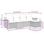 vidaXL Salon de jardin 5 Pièces avec coussins gris clair résine tressée