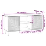 vidaXL Meuble TV Gris béton 102 x 34 5 x 50 cm Bois d'ingénierie