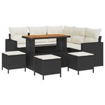 Ensemble de Canapé de Jardin de 9 Pièces avec Coussins en Rattan Poly Noir