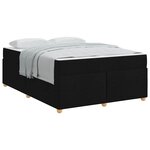 vidaXL Cadre de lit avec matelas Noir 140 x 200 cm tissu