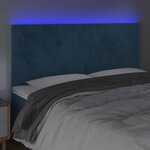 vidaXL Tête de lit à LED Bleu foncé 160x5x118/128 cm Velours