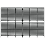 vidaXL Cloison de séparation 6 panneaux noir résine tressée