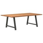 vidaXL Table à manger et bord naturel bois massif chêne rectangulaire
