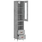 vidaXL Buffet haut Gris béton 34 5x34x180 cm Bois d'ingénierie