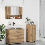 vidaXL Ensemble de mobilier de salle de bain 3 Pièces Chêne artisanal