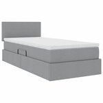 vidaXL Lit avec rangement et matelas Gris clair 100 x 200 cm